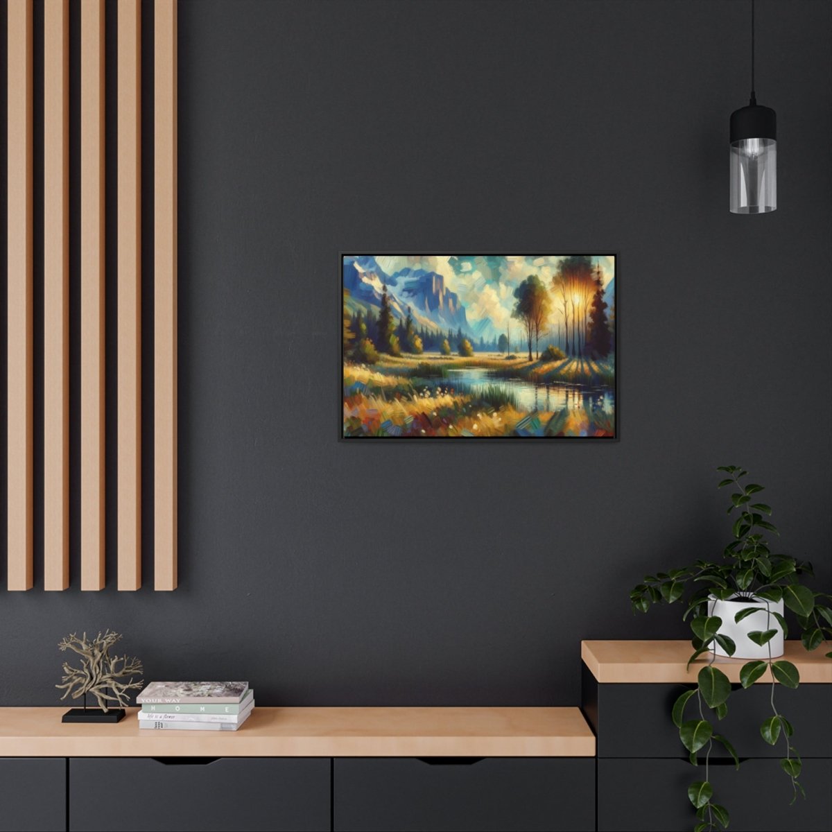 Luminous Valley Whisper - Framed Impressionist Wall Art - Neodigitalis Artimata