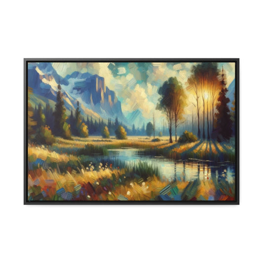 Luminous Valley Whisper - Framed Impressionist Wall Art - Neodigitalis Artimata