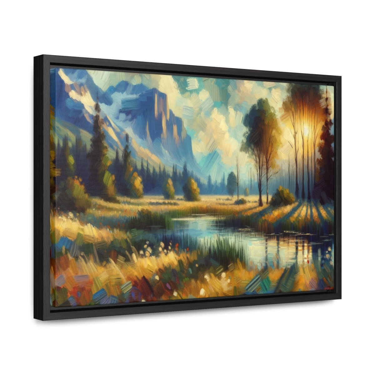 Luminous Valley Whisper - Framed Impressionist Wall Art - Neodigitalis Artimata