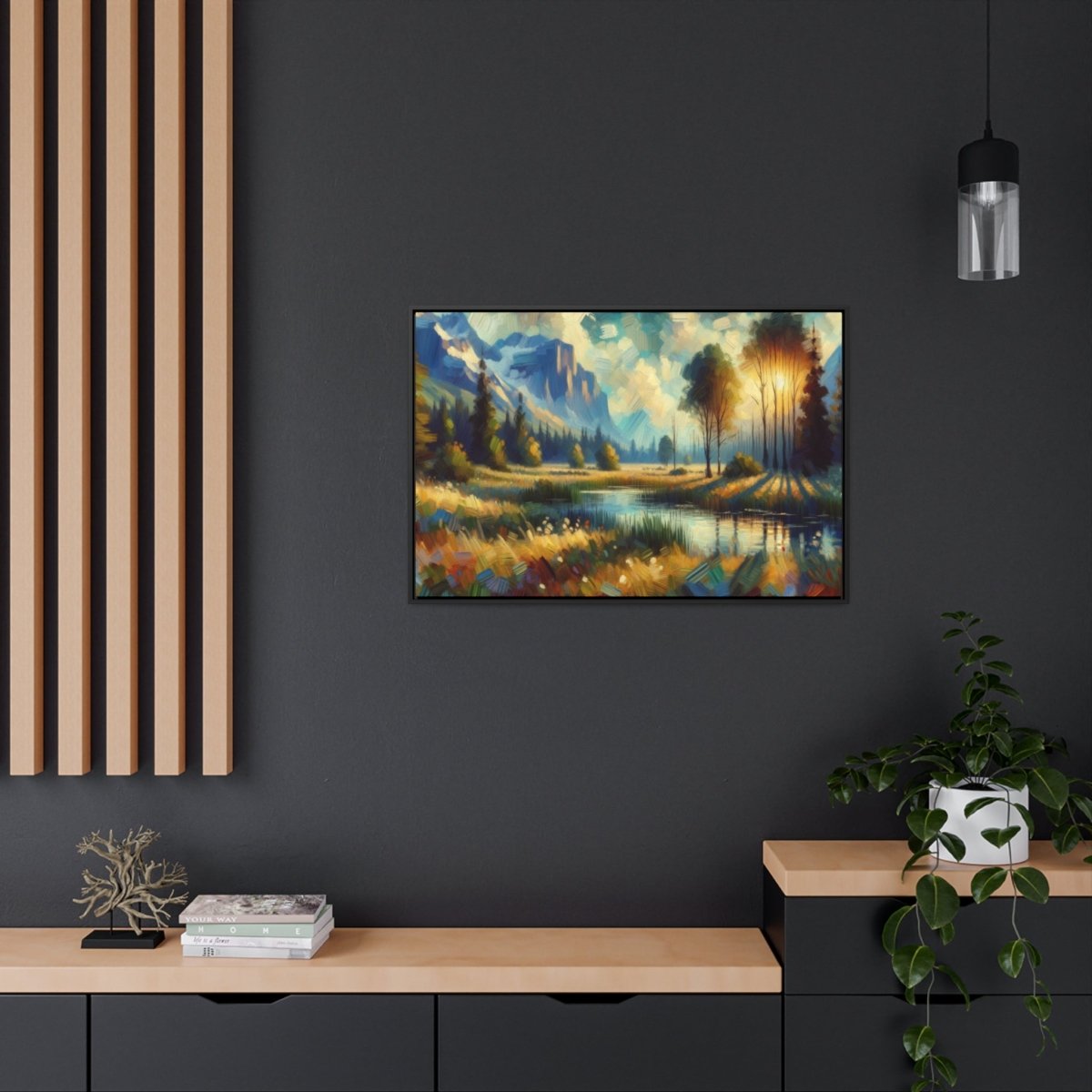 Luminous Valley Whisper - Framed Impressionist Wall Art - Neodigitalis Artimata