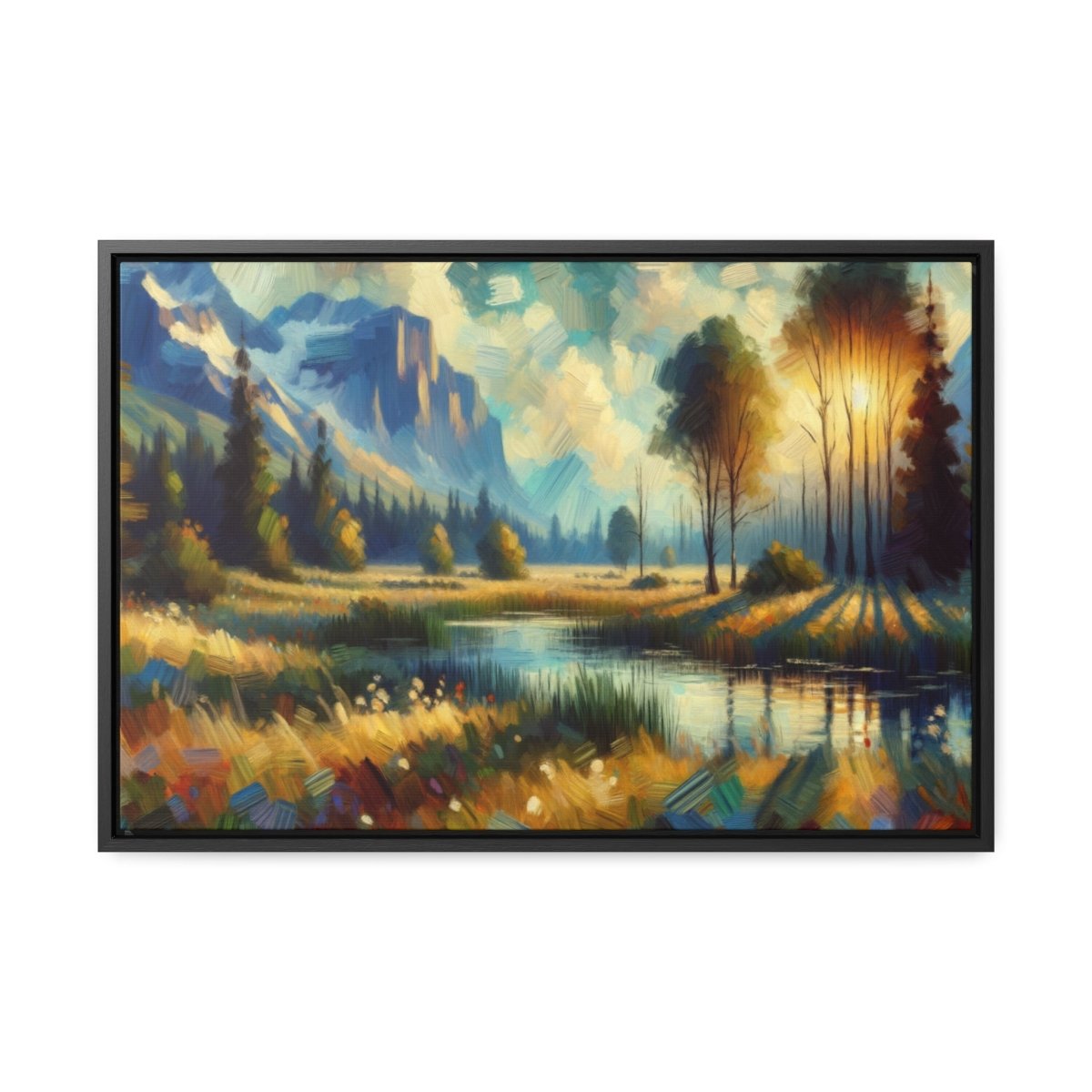 Luminous Valley Whisper - Framed Impressionist Wall Art - Neodigitalis Artimata