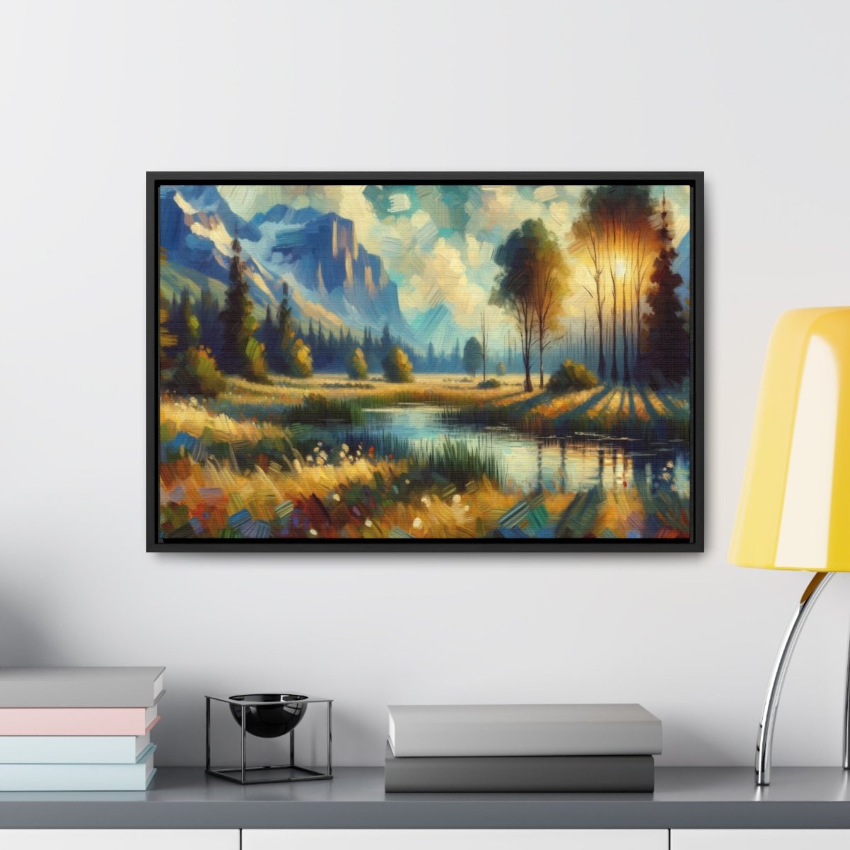 Luminous Valley Whisper - Framed Impressionist Wall Art - Neodigitalis Artimata