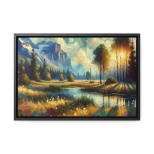 Luminous Valley Whisper - Framed Impressionist Wall Art