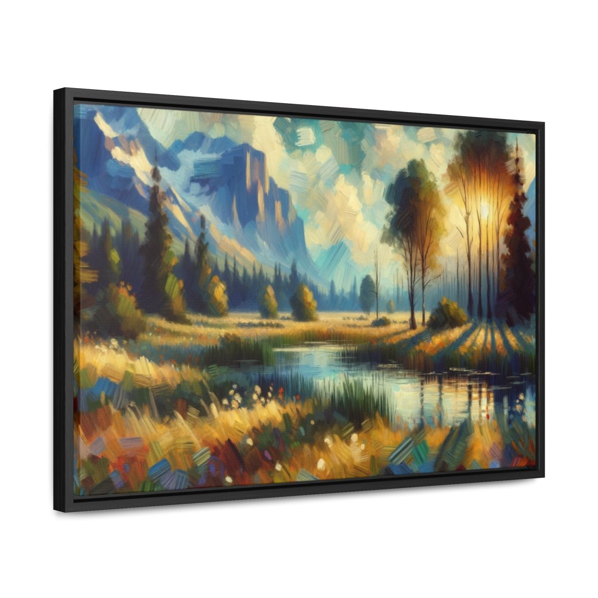 Luminous Valley Whisper - Framed Impressionist Wall Art - Neodigitalis Artimata