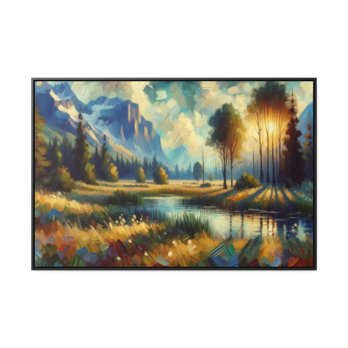 Luminous Valley Whisper - Framed Impressionist Wall Art - Neodigitalis Artimata