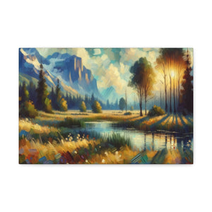 Luminous Valley Whisper - Impressionist Wall Art