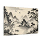 Mist-Wreathed Mountain Solace - Chinese Brush Wall Art - Neodigitalis Artimata