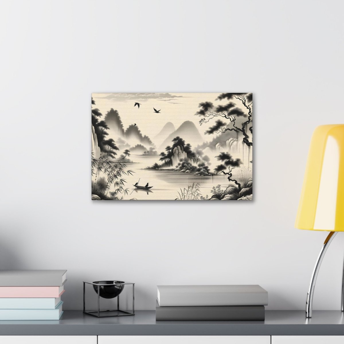 Mist-Wreathed Mountain Solace - Chinese Brush Wall Art - Neodigitalis Artimata