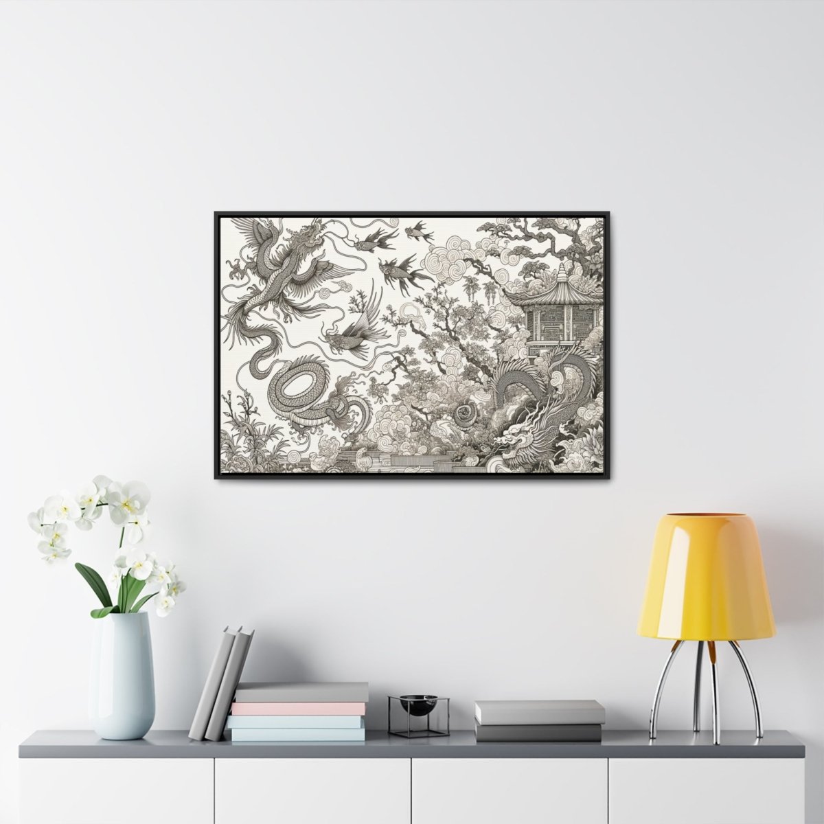 Mystic Dragoon Serenity - Framed Chinese Wall Art - Neodigitalis Artimata