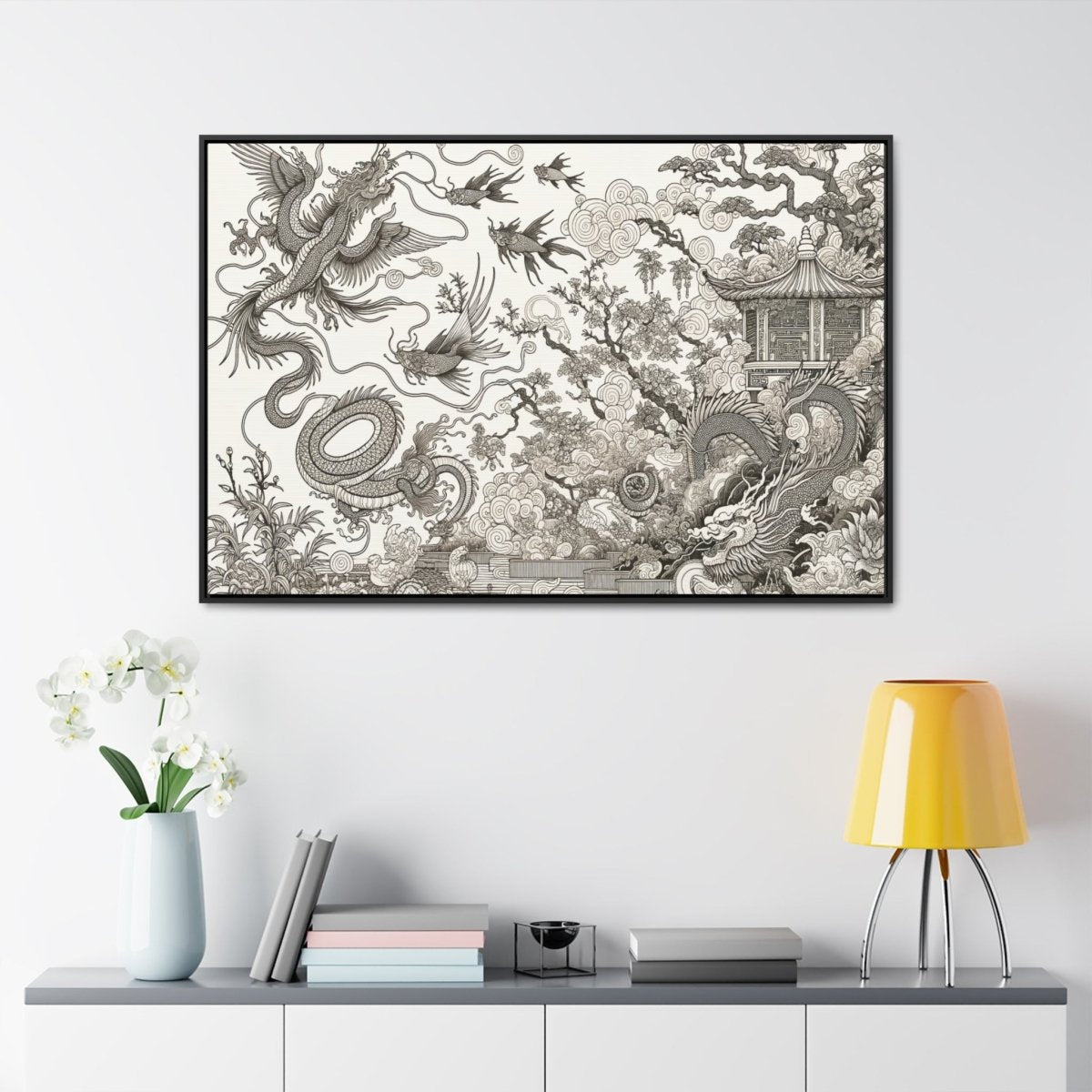 Mystic Dragoon Serenity - Framed Chinese Wall Art - Neodigitalis Artimata