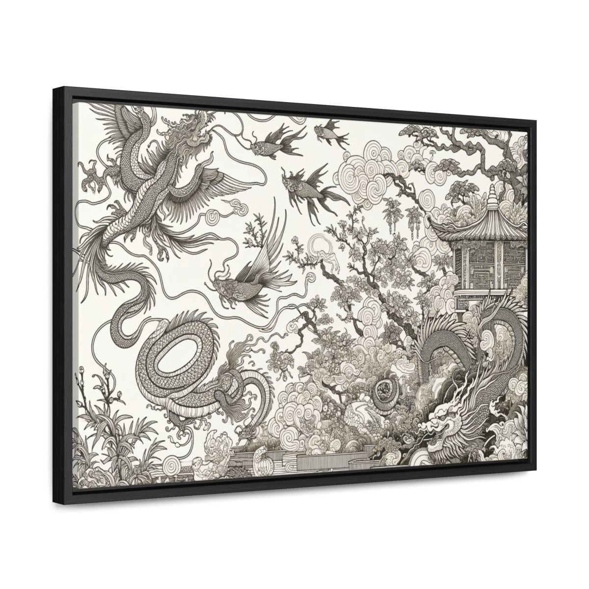 Mystic Dragoon Serenity - Framed Chinese Wall Art - Neodigitalis Artimata