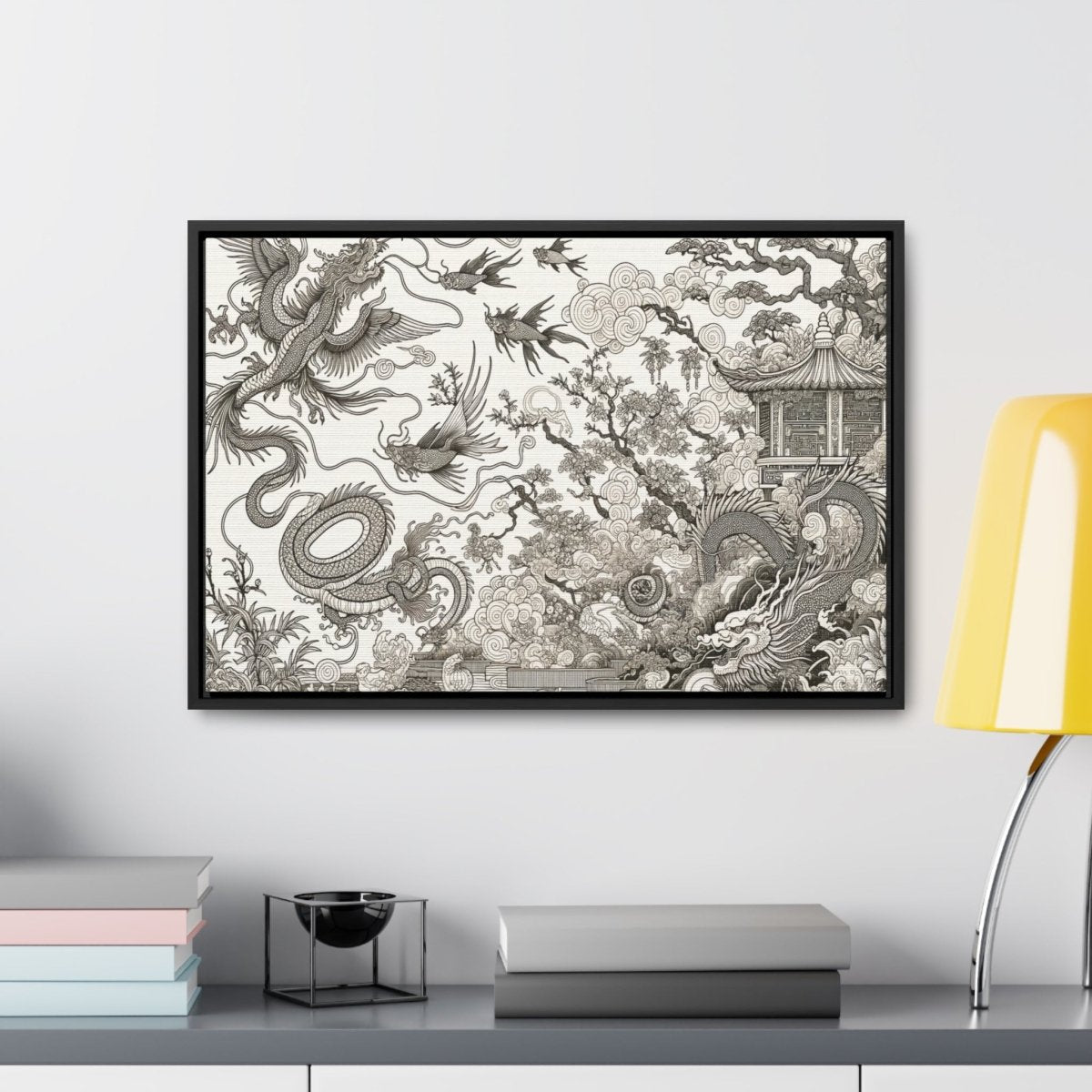 Mystic Dragoon Serenity - Framed Chinese Wall Art - Neodigitalis Artimata