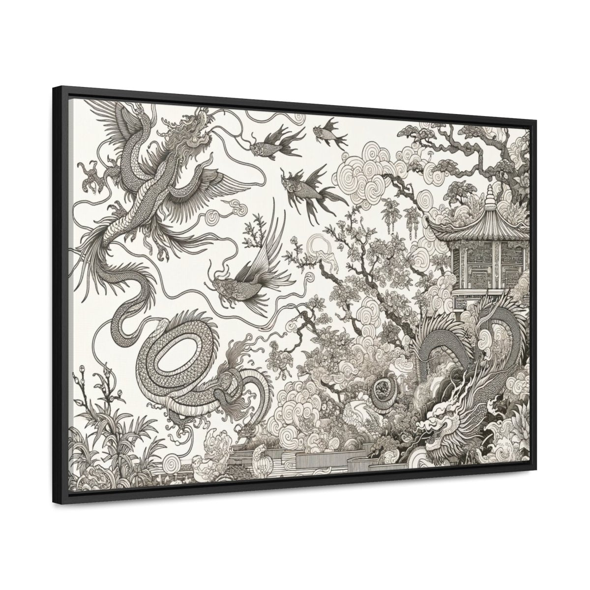 Mystic Dragoon Serenity - Framed Chinese Wall Art - Neodigitalis Artimata