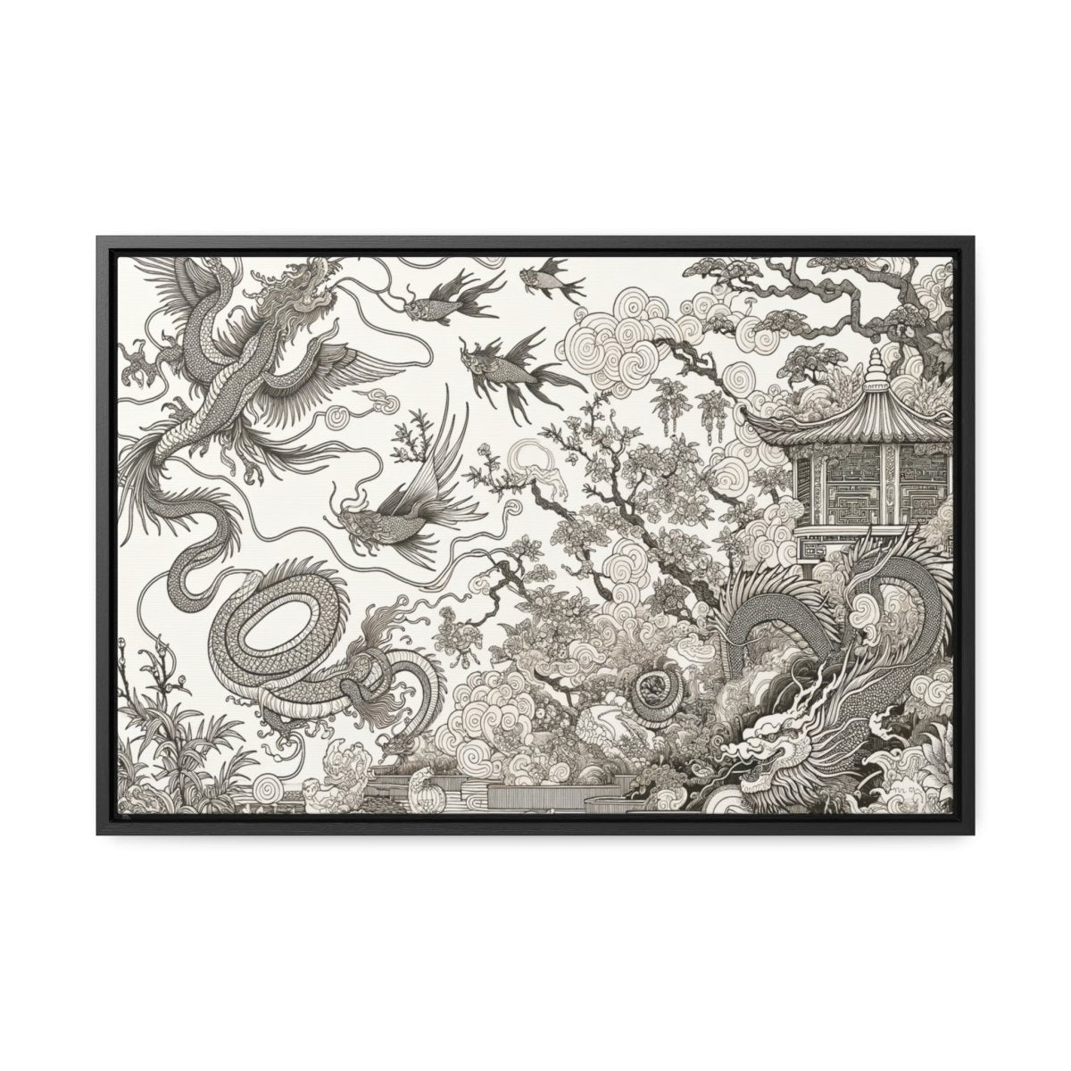 Mystic Dragoon Serenity - Framed Chinese Wall Art - Neodigitalis Artimata