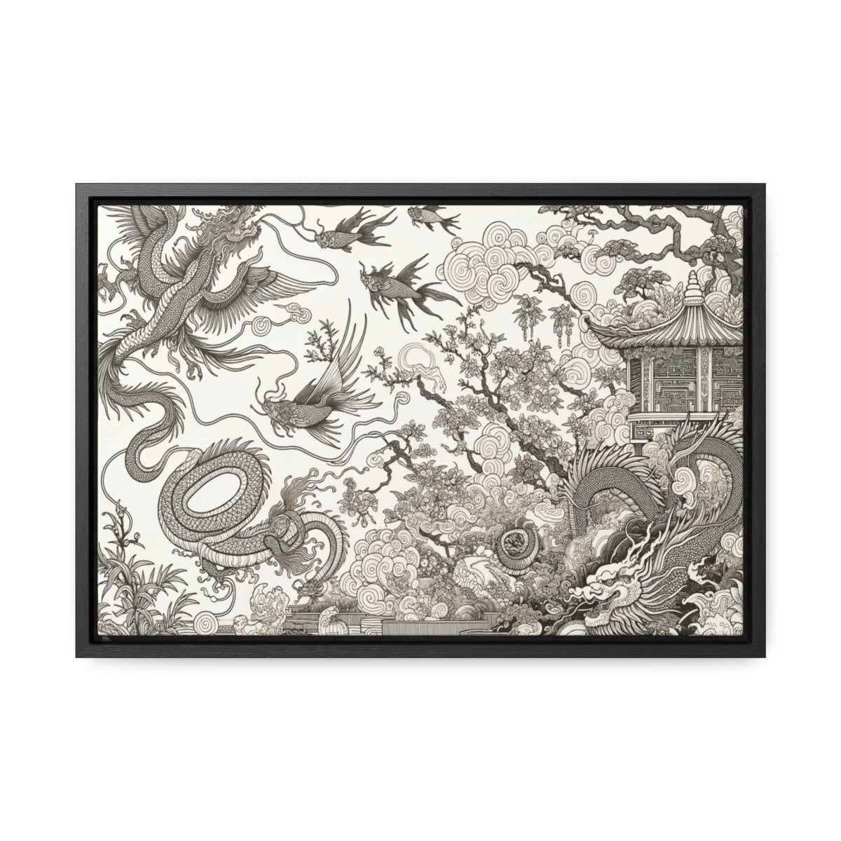 Mystic Dragoon Serenity - Framed Chinese Wall Art - Neodigitalis Artimata