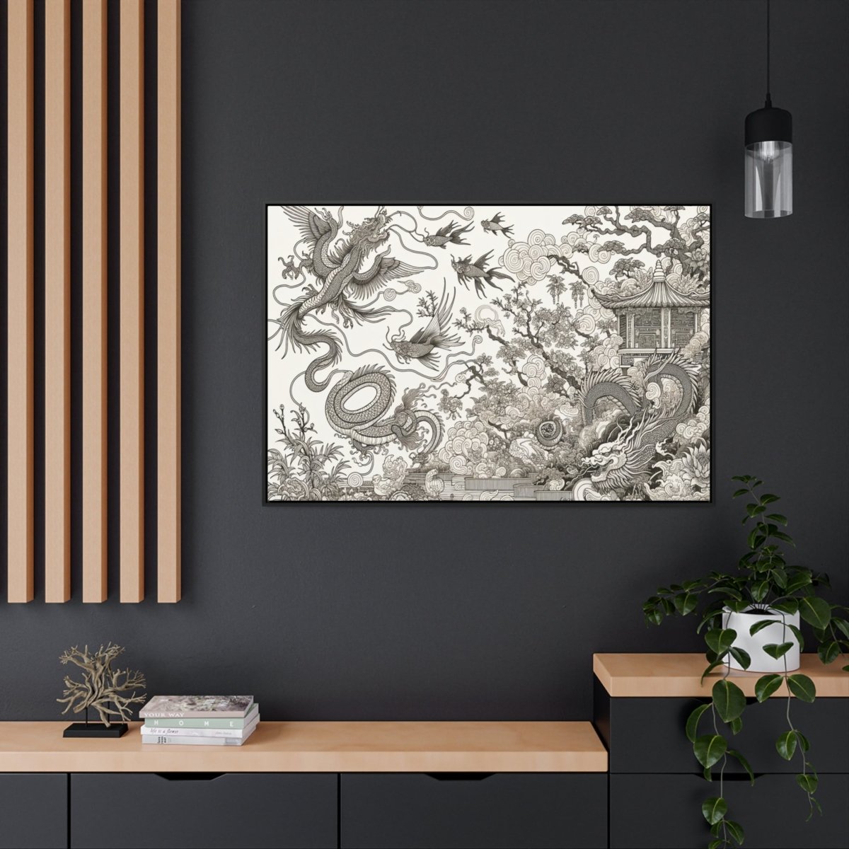 Mystic Dragoon Serenity - Framed Chinese Wall Art - Neodigitalis Artimata