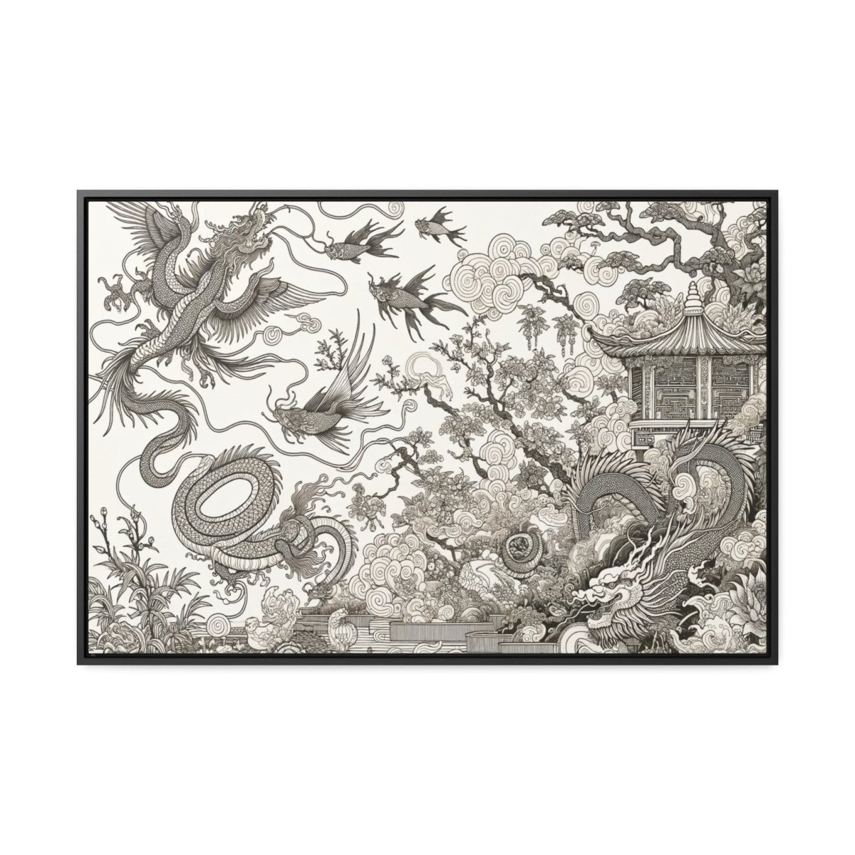 Mystic Dragoon Serenity - Framed Chinese Wall Art - Neodigitalis Artimata