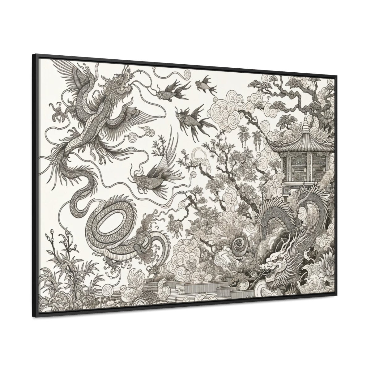 Mystic Dragoon Serenity - Framed Chinese Wall Art - Neodigitalis Artimata