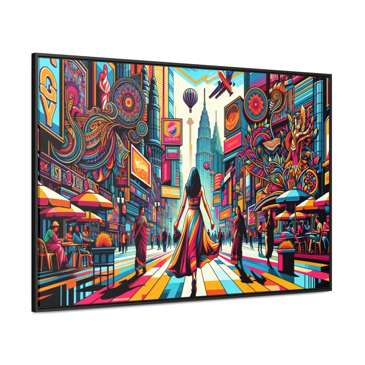 Neon Cityscape Dream - Framed Pop Wall Art - Neodigitalis Artimata