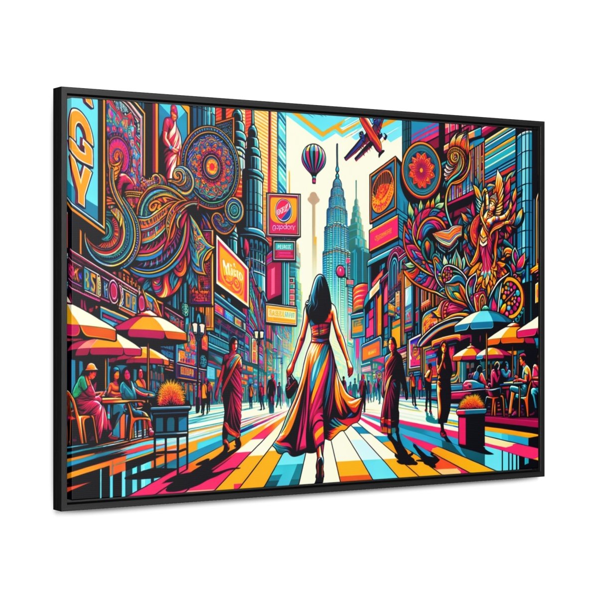 Neon Cityscape Dream - Framed Pop Wall Art - Neodigitalis Artimata