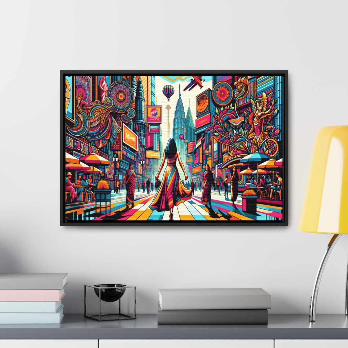 Neon Cityscape Dream - Framed Pop Wall Art - Neodigitalis Artimata