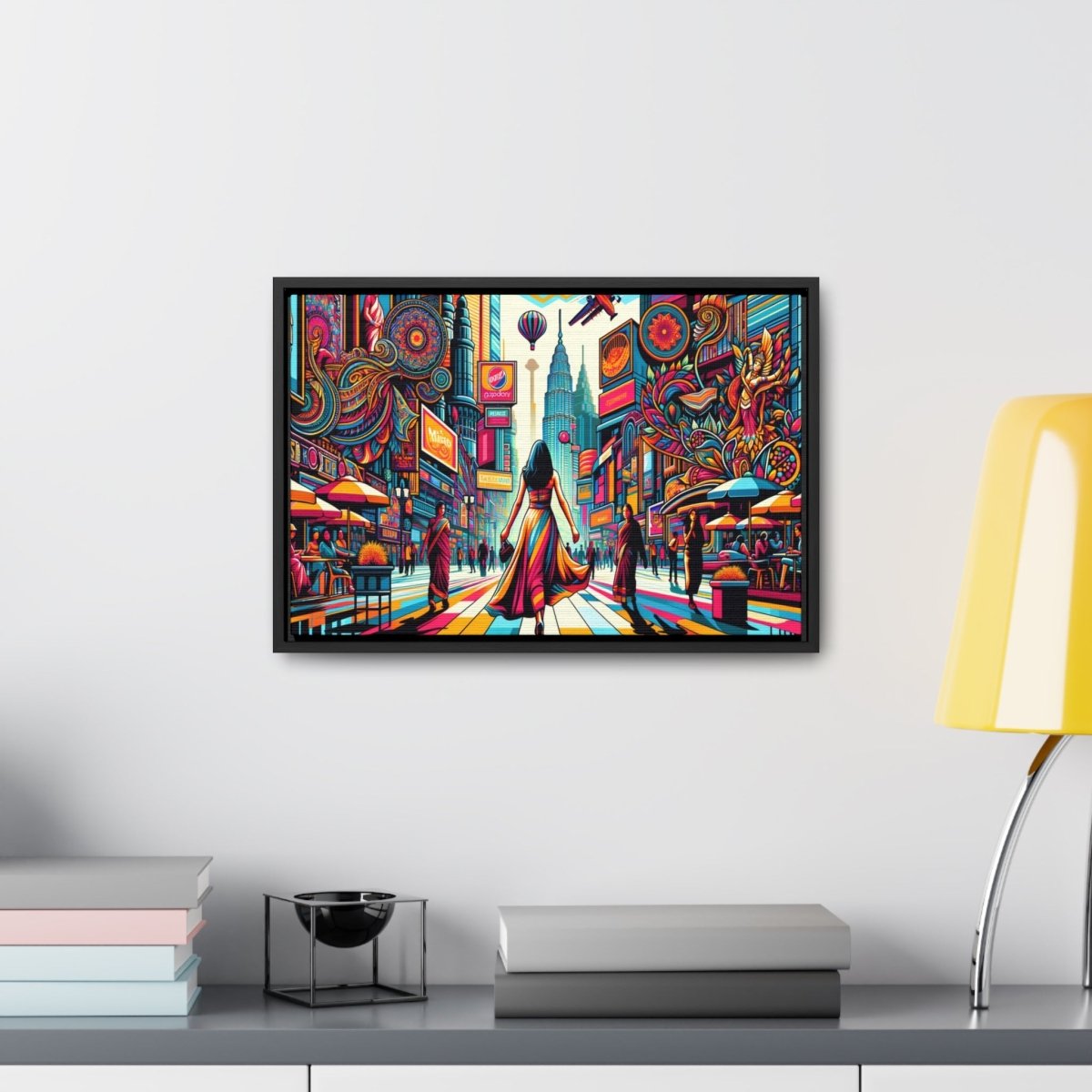 Neon Cityscape Dream - Framed Pop Wall Art - Neodigitalis Artimata