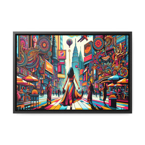 Neon Cityscape Dream - Framed Pop Wall Art