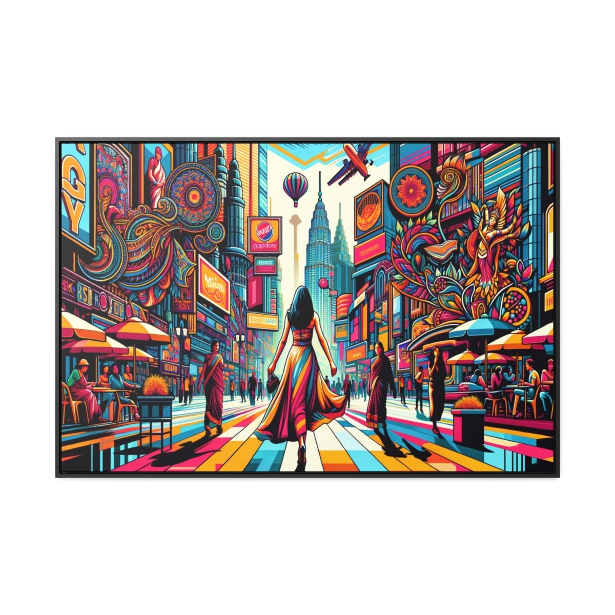 Neon Cityscape Dream - Framed Pop Wall Art - Neodigitalis Artimata