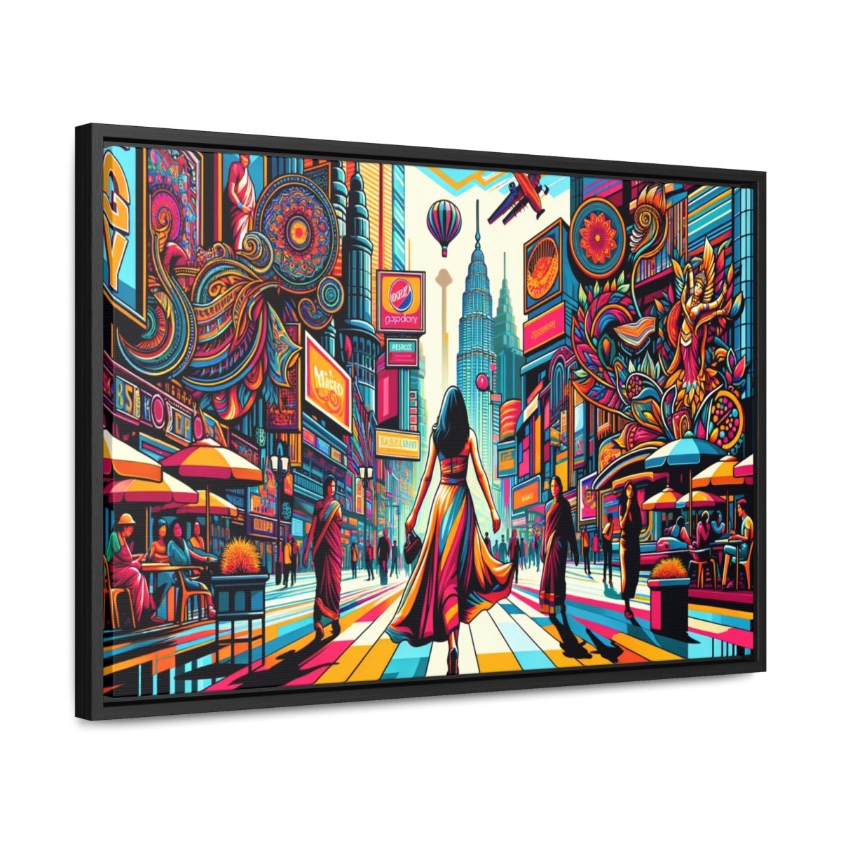 Neon Cityscape Dream - Framed Pop Wall Art - Neodigitalis Artimata