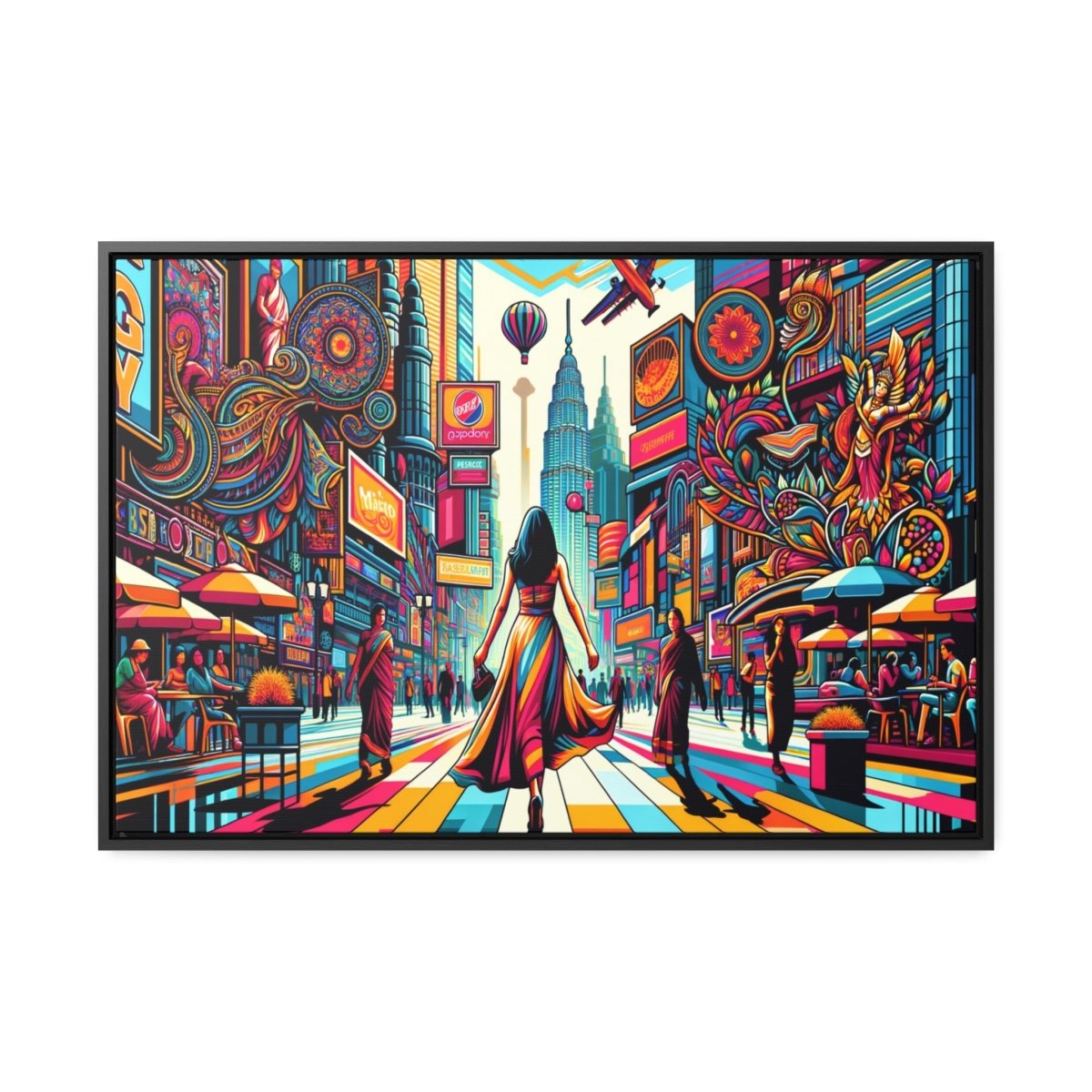 Neon Cityscape Dream - Framed Pop Wall Art - Neodigitalis Artimata