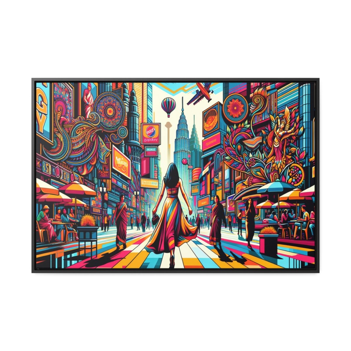 Neon Cityscape Dream - Framed Pop Wall Art - Neodigitalis Artimata