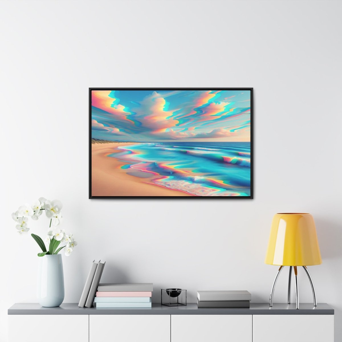 Retro Wave Mirage - Framed - Neodigitalis Artimata