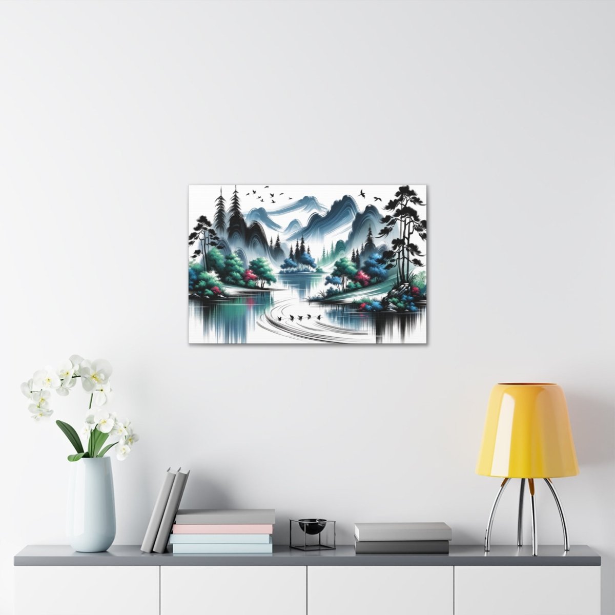 Serenity Peaks Reflection - Chinese Wall Art - Neodigitalis Artimata