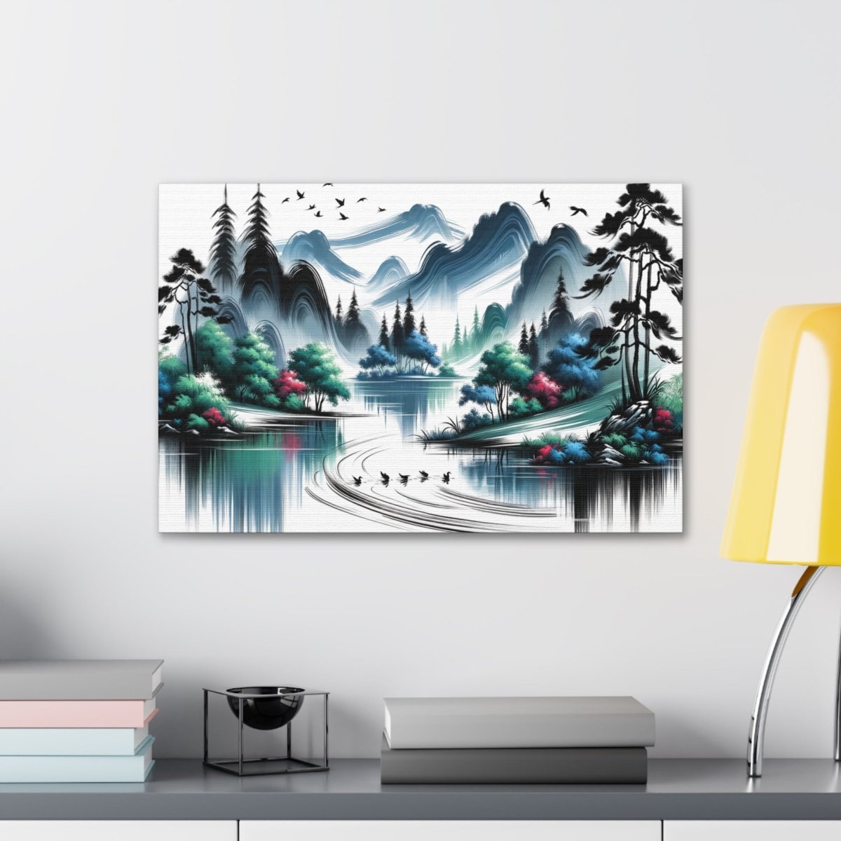 Serenity Peaks Reflection - Chinese Wall Art - Neodigitalis Artimata