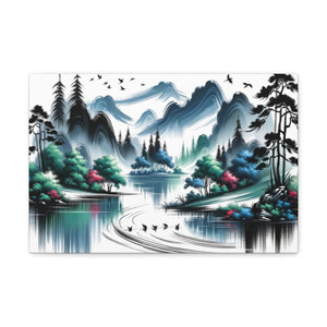 Serenity Peaks Reflection - Chinese Wall Art