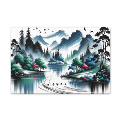 Serenity Peaks Reflection - Chinese Wall Art - Neodigitalis Artimata