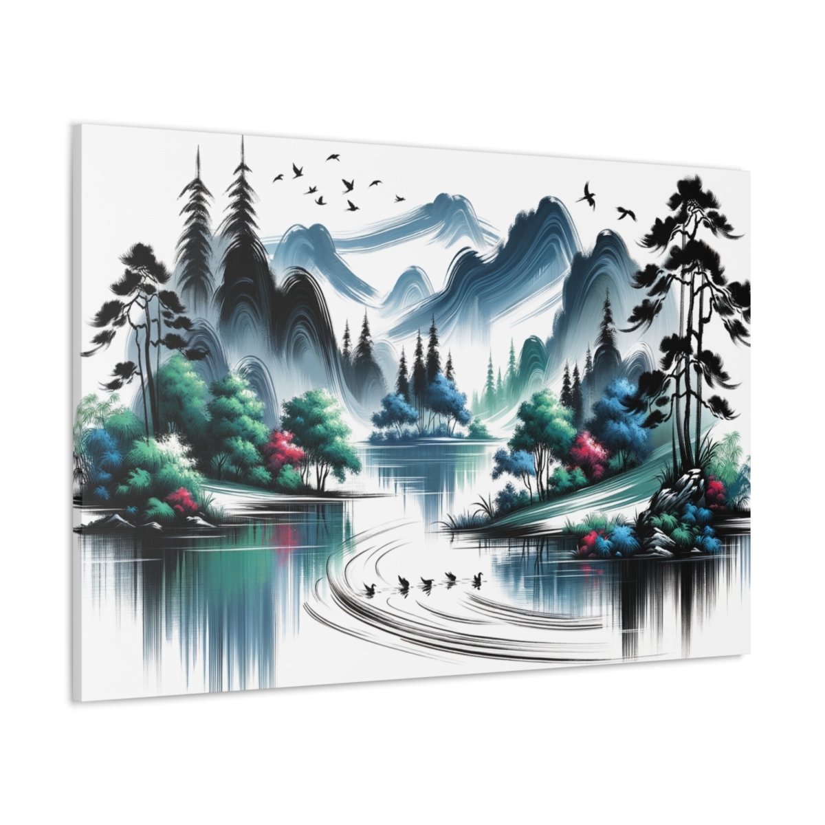 Serenity Peaks Reflection - Chinese Wall Art - Neodigitalis Artimata