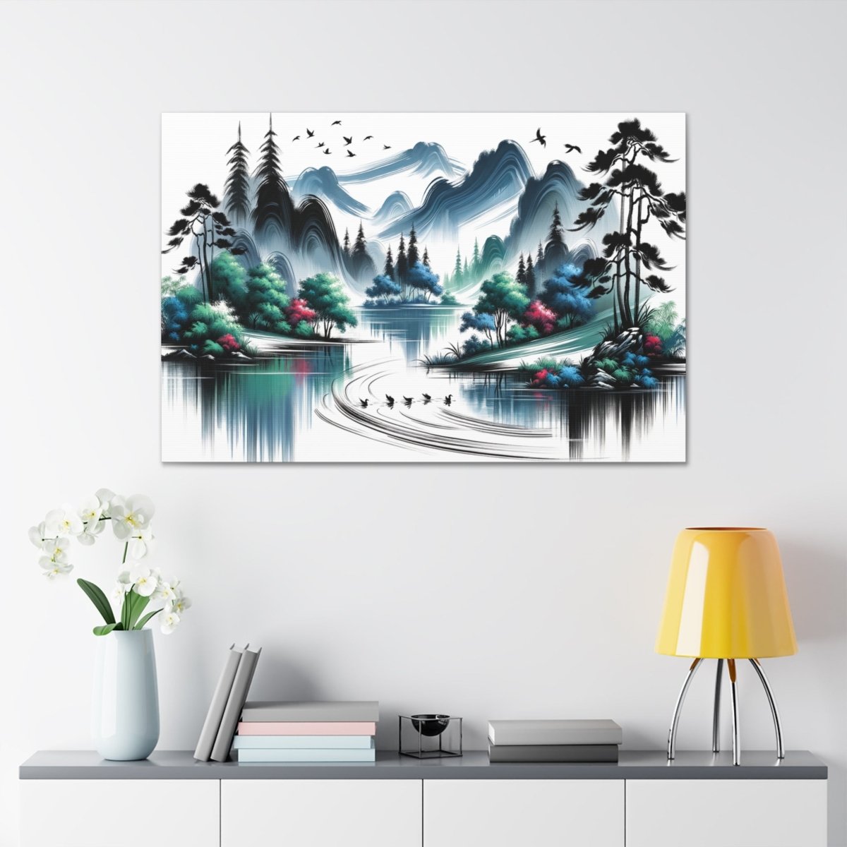 Serenity Peaks Reflection - Chinese Wall Art - Neodigitalis Artimata