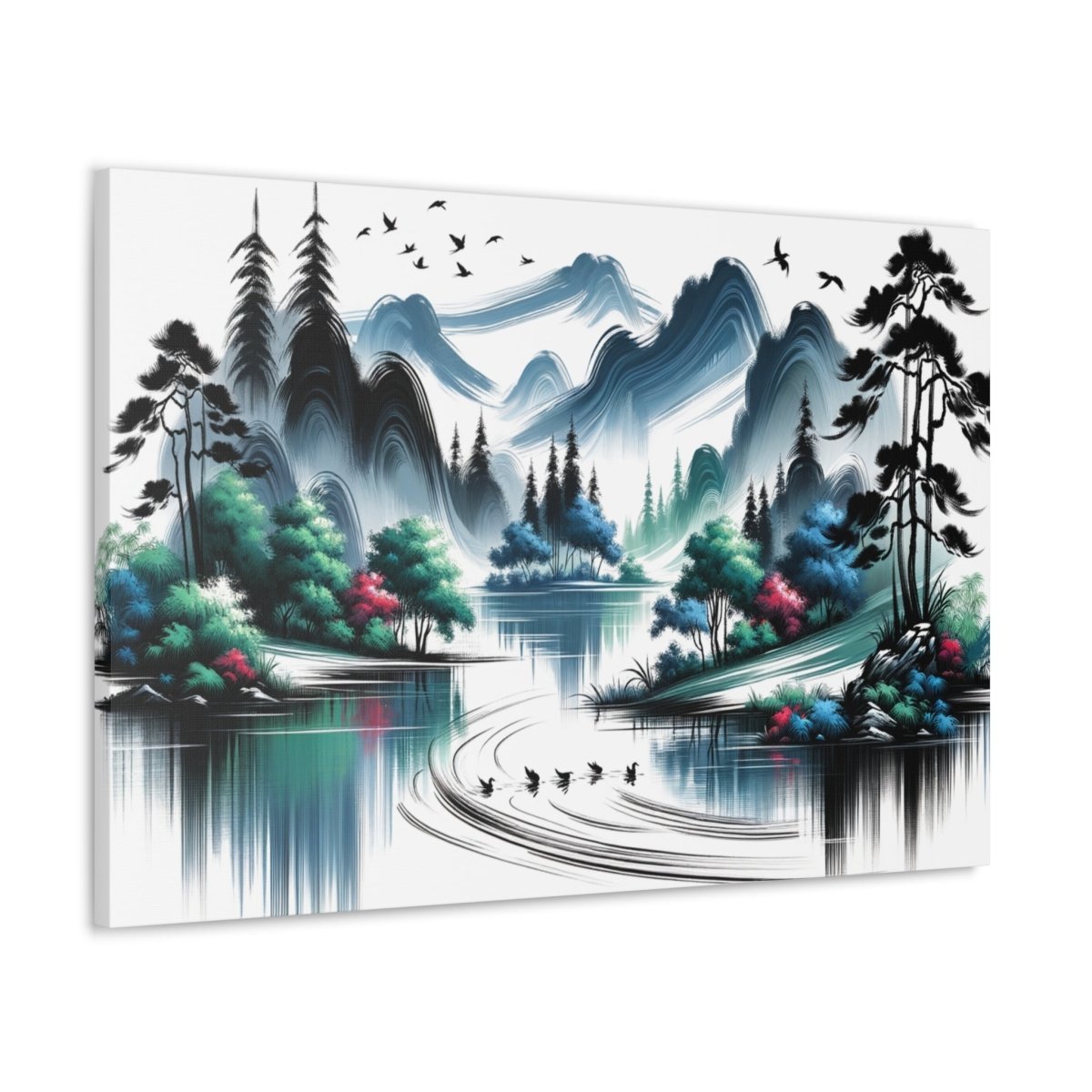 Serenity Peaks Reflection - Chinese Wall Art - Neodigitalis Artimata