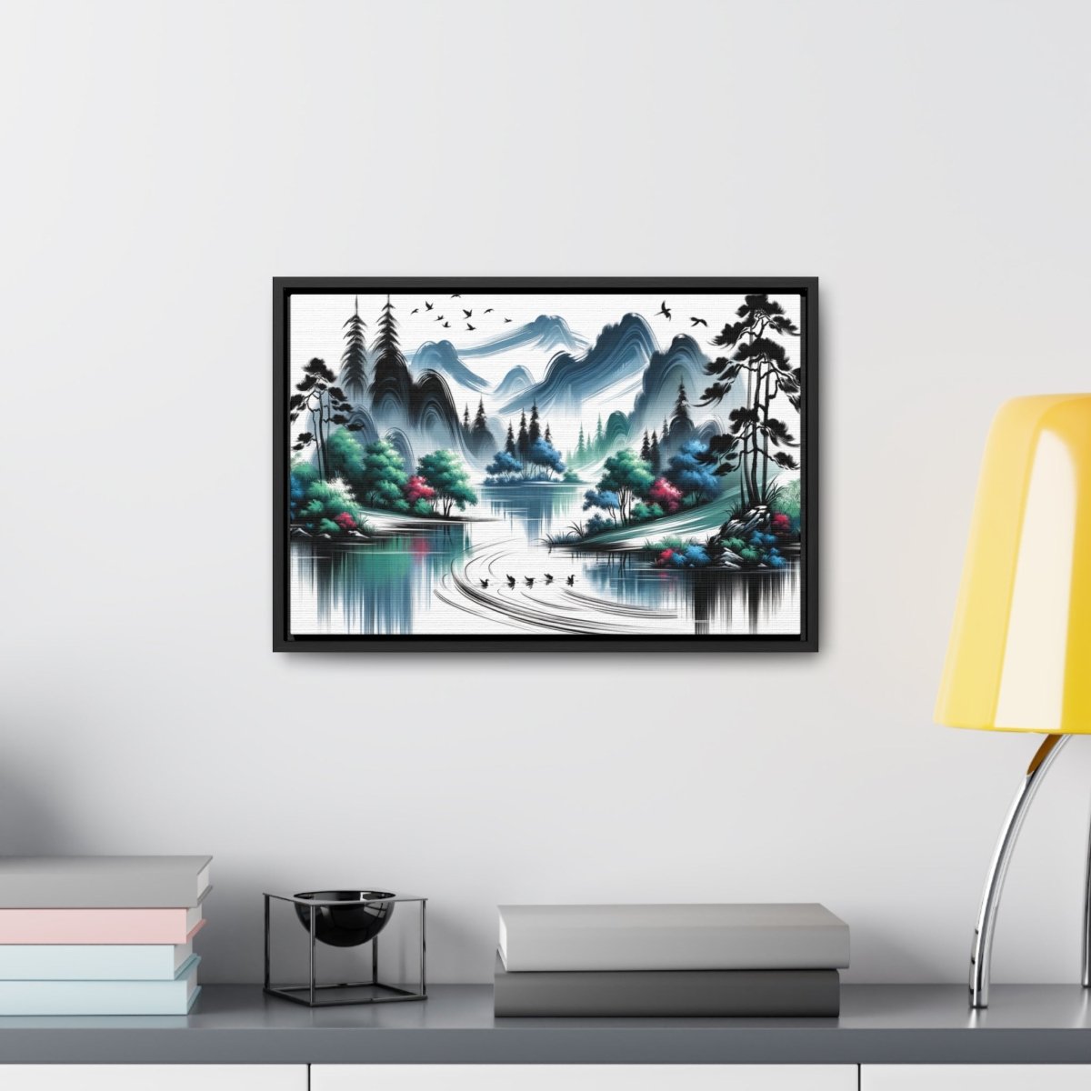 Serenity Peaks Reflection - Framed Chinese Wall Art - Neodigitalis Artimata