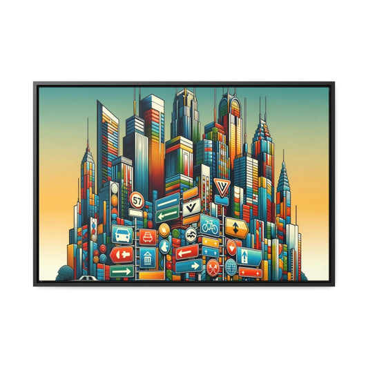 Twilight Vector Metropolis - Framed Pop Wall Art - Neodigitalis Artimata