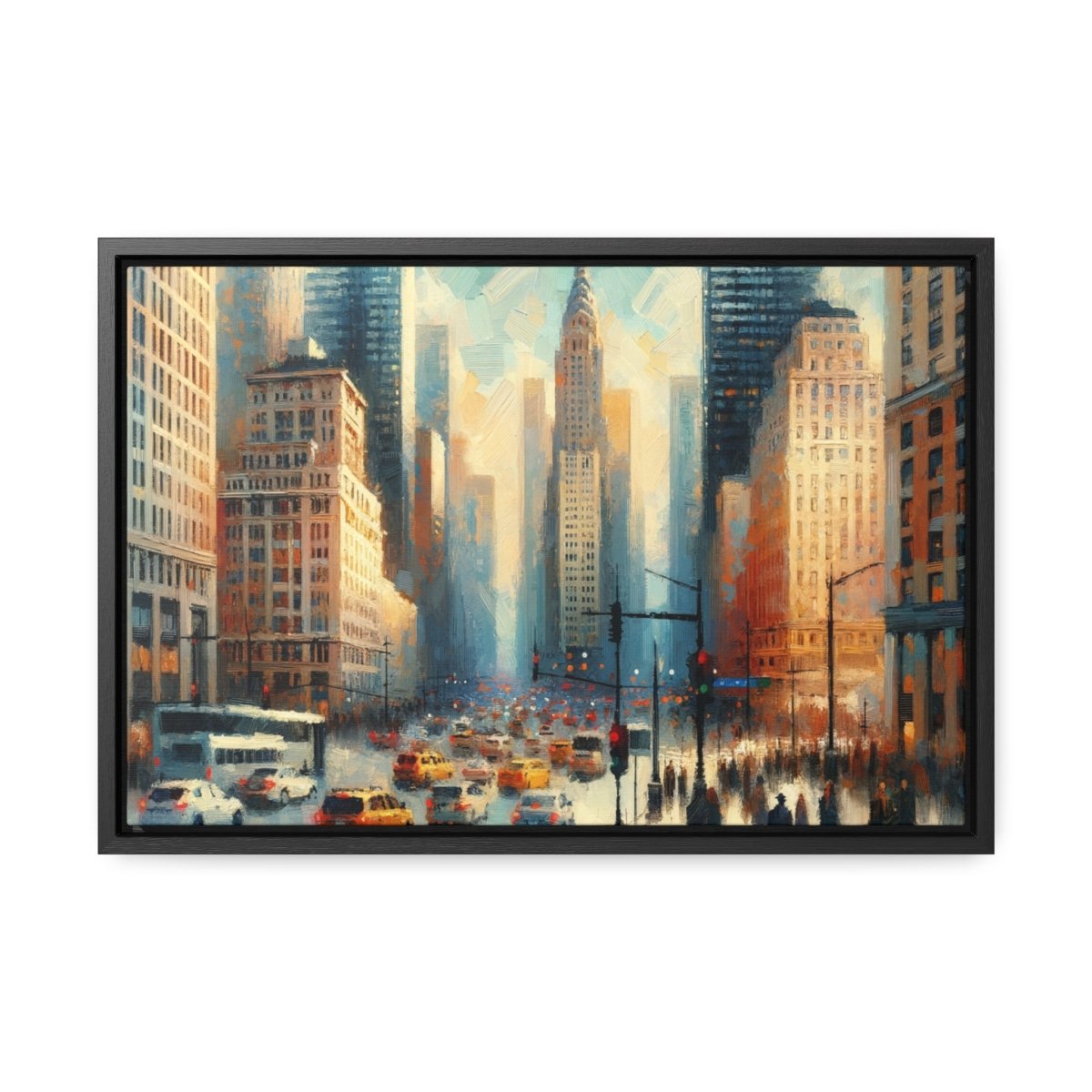 Urban Pulse: Cityscape Vibrance - Framed Impressionist Wall Art - Neodigitalis Artimata