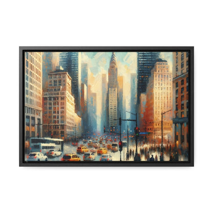 Urban Pulse: Cityscape Vibrance - Framed Impressionist Wall Art - Neodigitalis Artimata