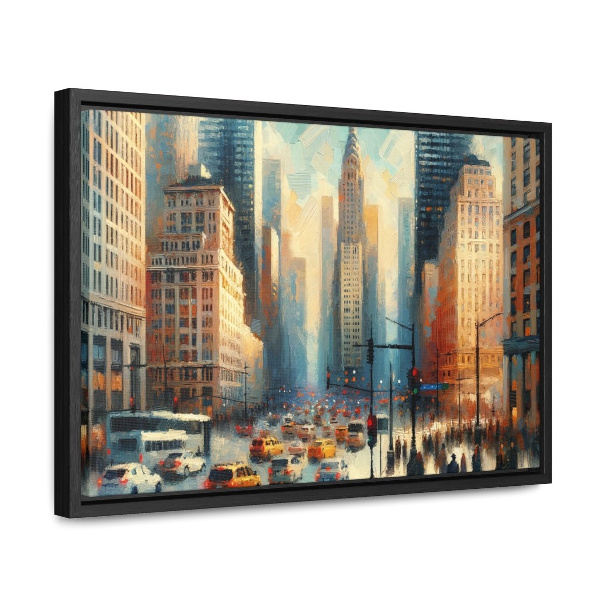 Urban Pulse: Cityscape Vibrance - Framed Impressionist Wall Art - Neodigitalis Artimata