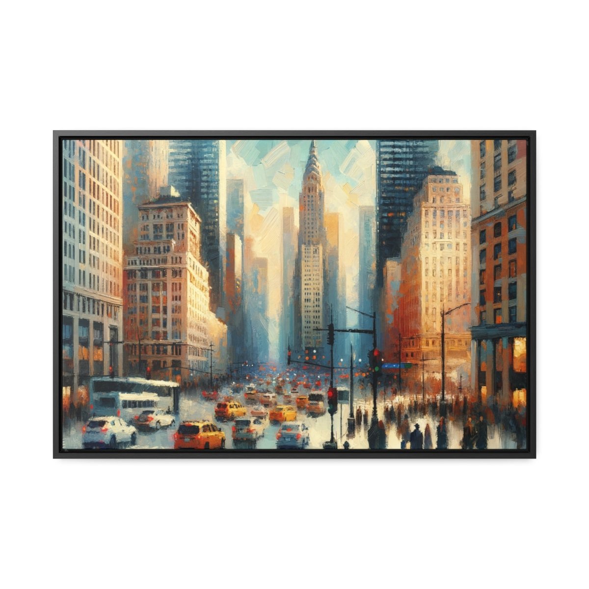 Urban Pulse: Cityscape Vibrance - Framed Impressionist Wall Art - Neodigitalis Artimata