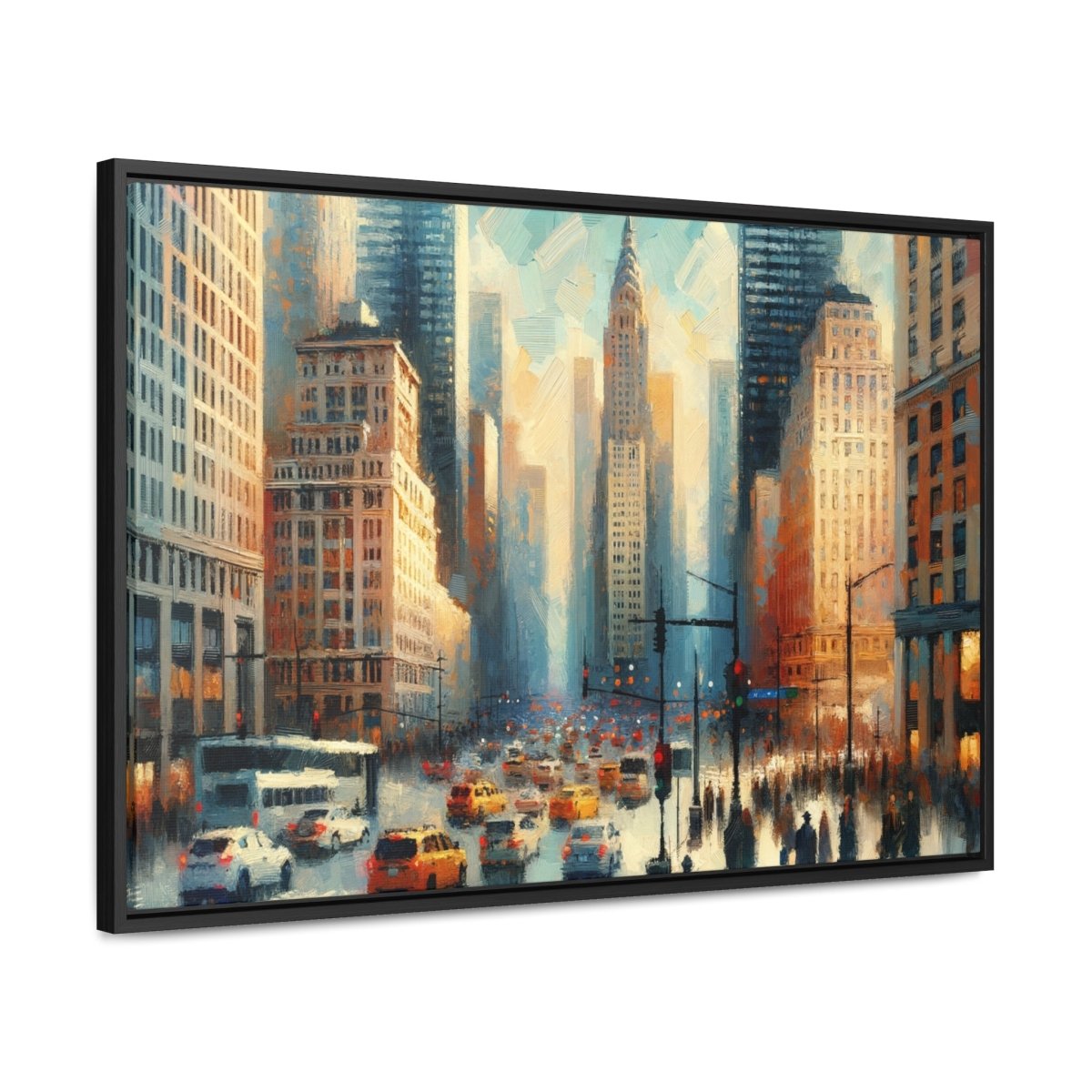 Urban Pulse: Cityscape Vibrance - Framed Impressionist Wall Art - Neodigitalis Artimata