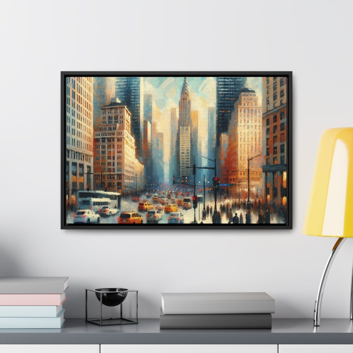 Urban Pulse: Cityscape Vibrance - Framed Impressionist Wall Art - Neodigitalis Artimata