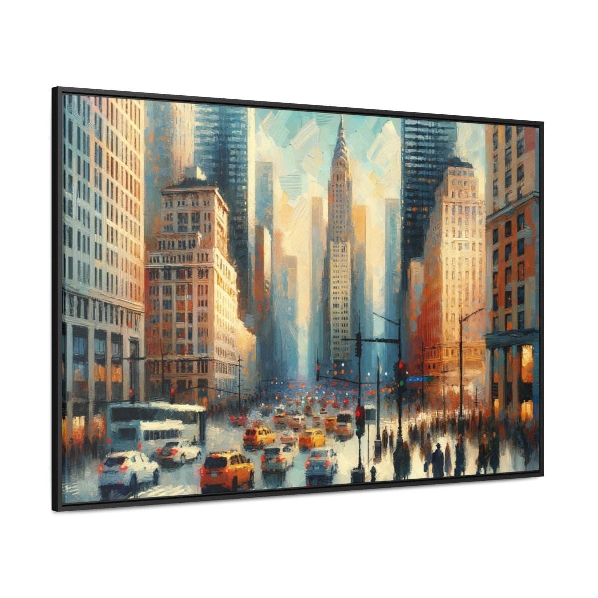 Urban Pulse: Cityscape Vibrance - Framed Impressionist Wall Art - Neodigitalis Artimata