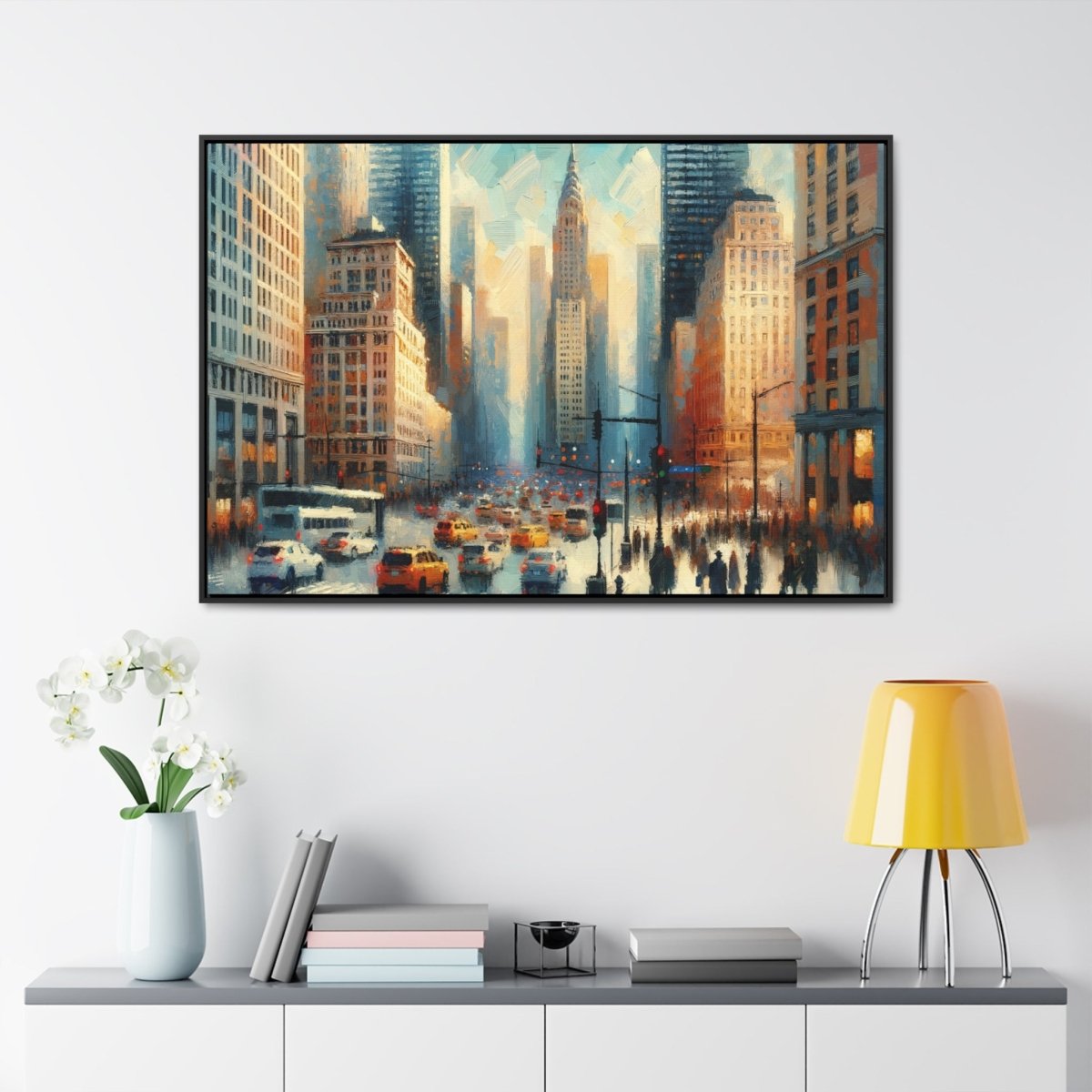 Urban Pulse: Cityscape Vibrance - Framed Impressionist Wall Art - Neodigitalis Artimata