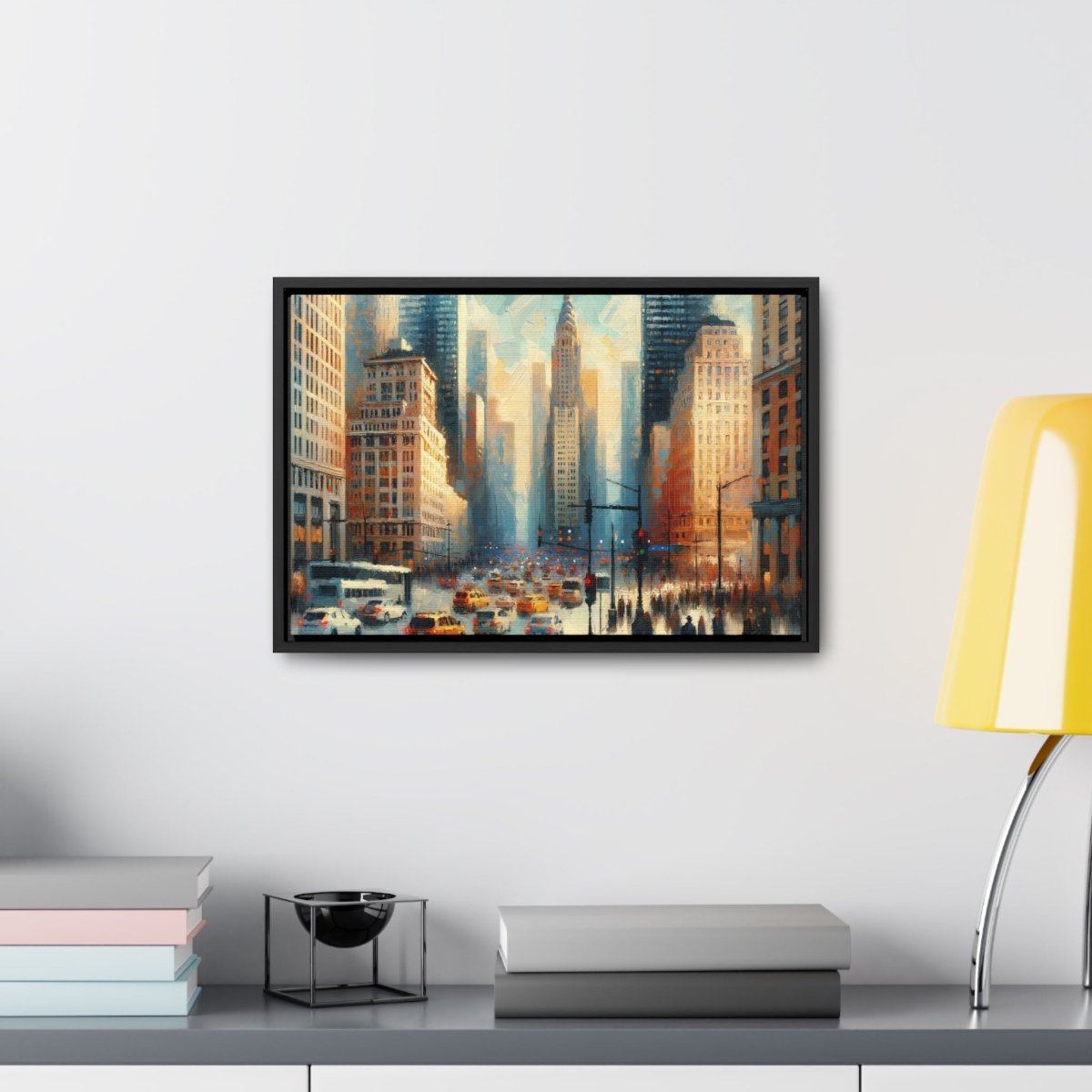 Urban Pulse: Cityscape Vibrance - Framed Impressionist Wall Art - Neodigitalis Artimata